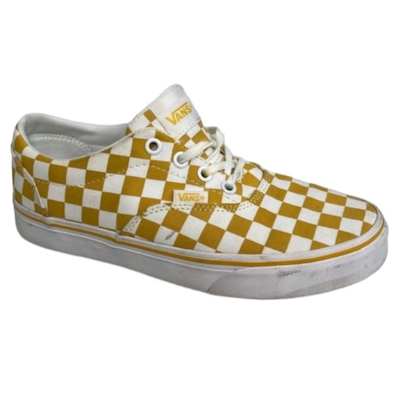 Vans Yellow Checkerboard Lace Up Skate Sneakers - Picture 1 of 15
